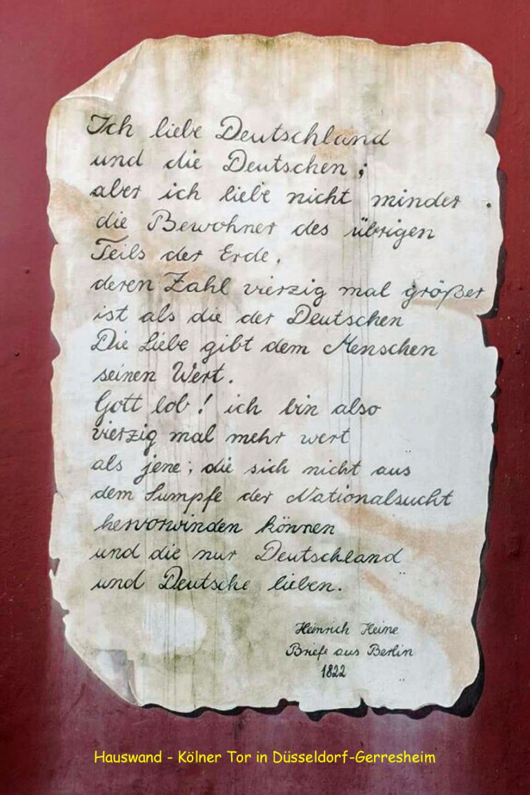 Rezession “Ich liebe Deutschland, und die Deutschen” von Heinrich Heine flumy's hom'paitsch